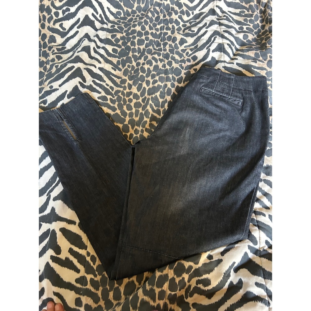 Talbots Women's Dark Wash Stretch Denim Trouser Pants Slit Hem Size‎ 6